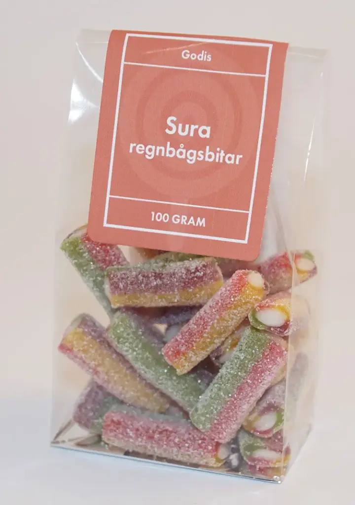 Sura regnbågsbitar fp ståpåse 100g