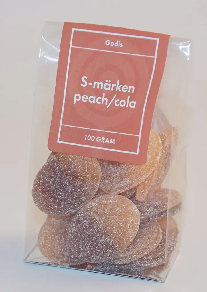 S-mark Peach/cola pack in stand-up pouch 100g