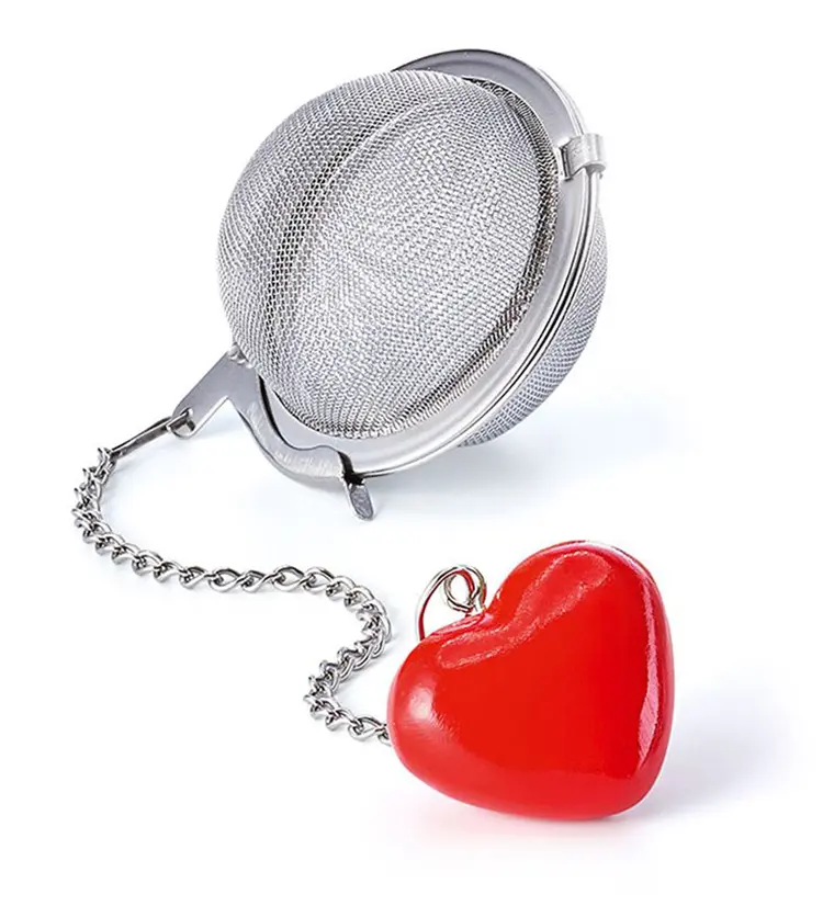 Tea ball 50mm with a red heart