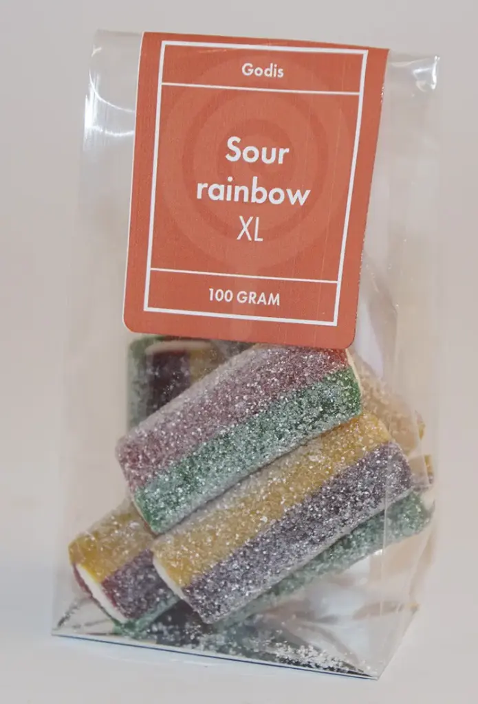 Sour Rainbow XL förpackat i ståpåse 100g