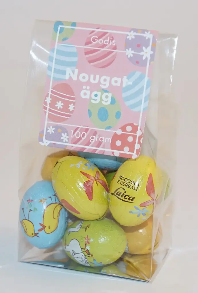 Nougat eggs 12g pack in stand-up pouch 100g