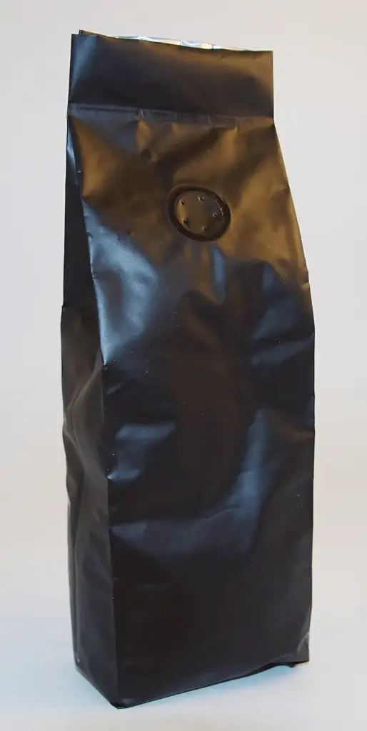 250g coffee bag with valve black matt 50x80x280mm