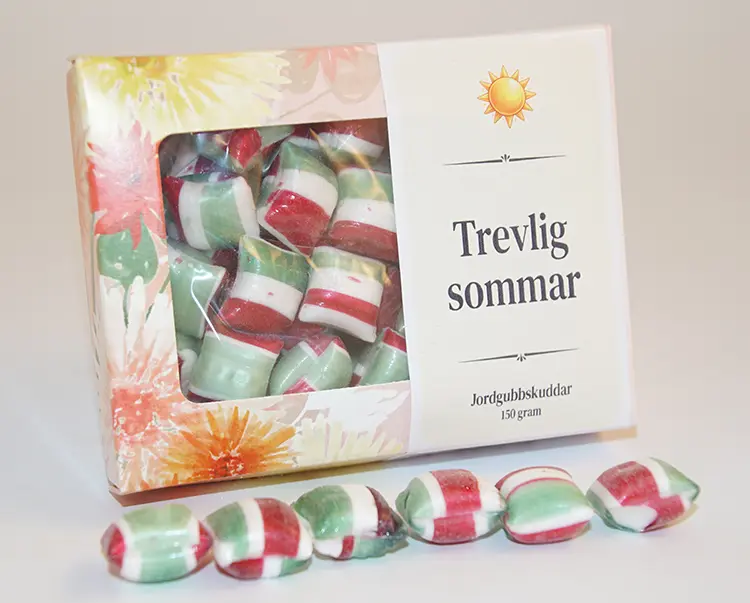 Trevlig sommar - Jordgubbskuddar 150g i ask B