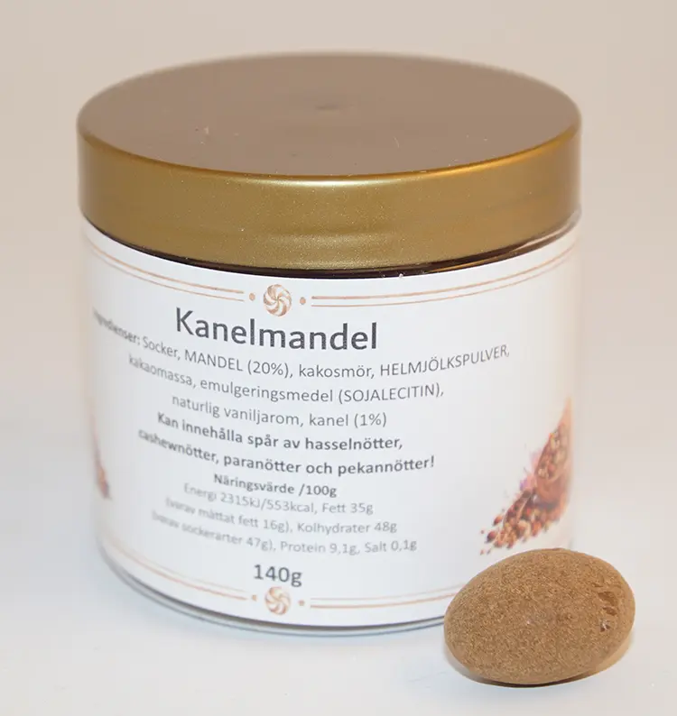 Cinnamon almonds in PET jar 140g