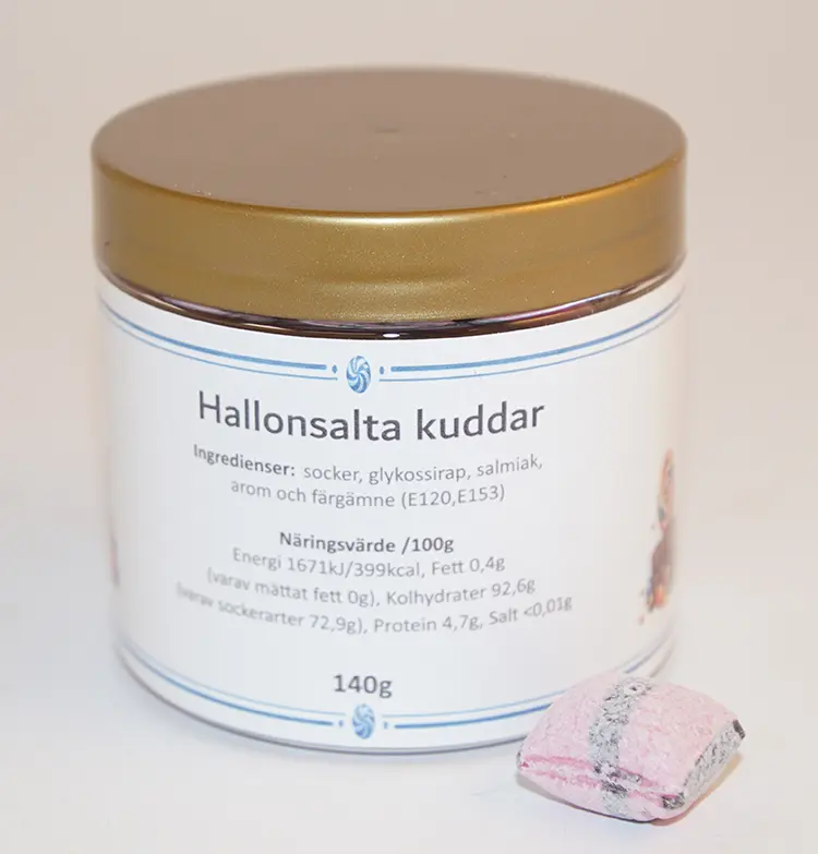 Raspberry salty pillows in PET jar 140g