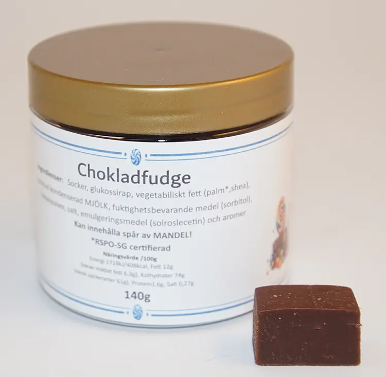 Chocolate fudge in PET jar 140g