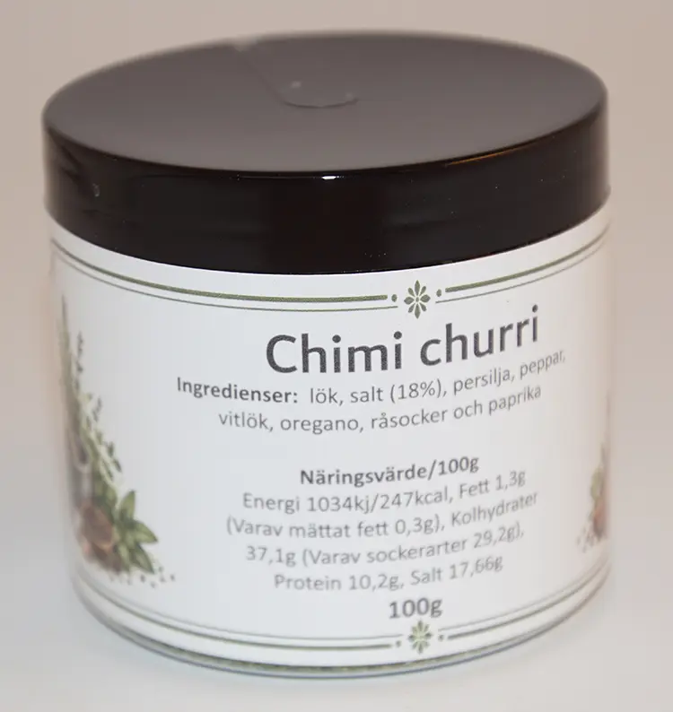 Chimi Churri fp i petburk med svart lock 100g