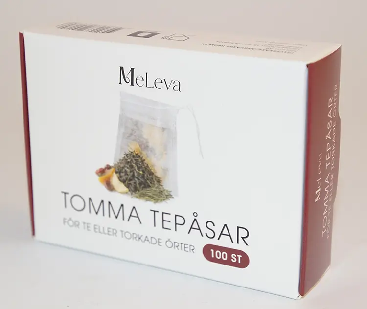 Tea bags with string, disposable, 100/pack