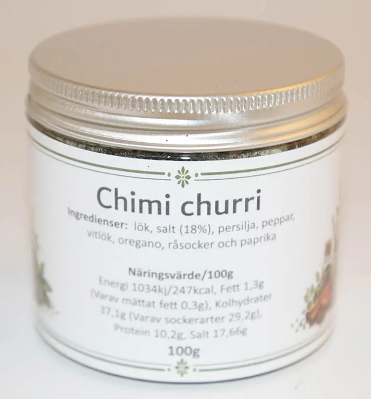 Chimi Churri i petburk med silver lock 100g