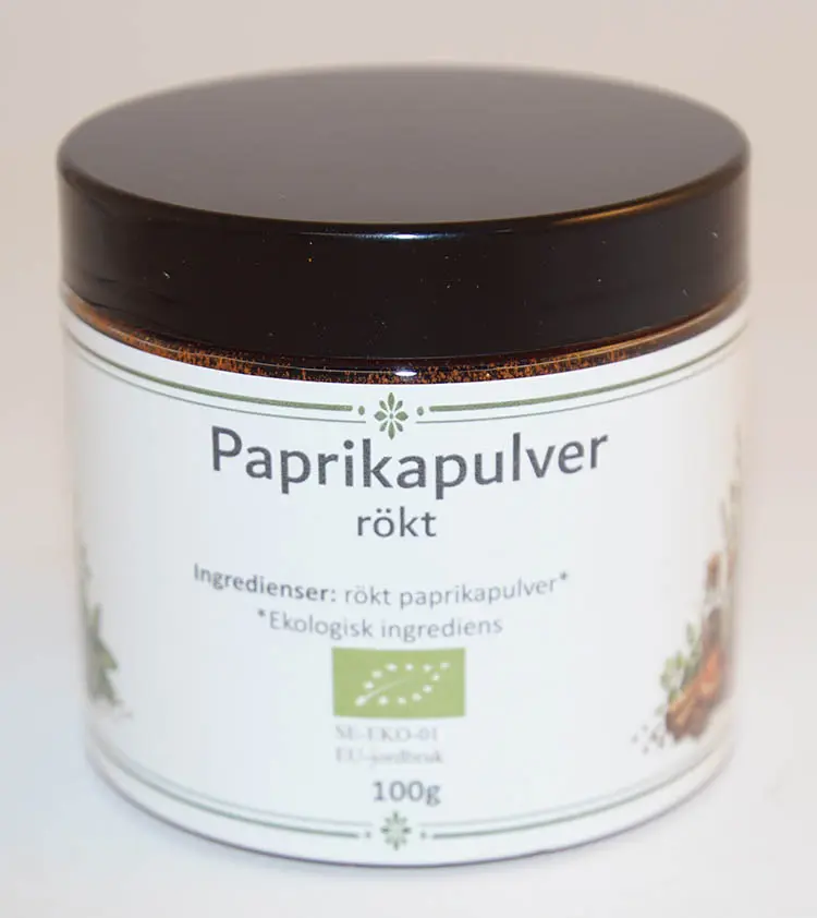 Paprika rökt EKO i PET-burk svart lock100g