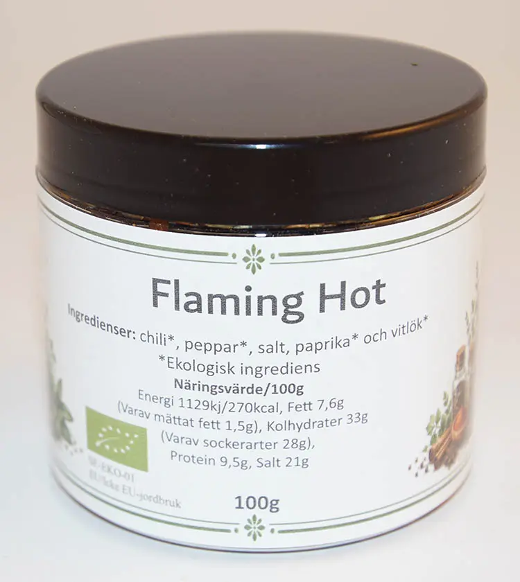 Flaming hot EKO i PET-burk svart lock 100g