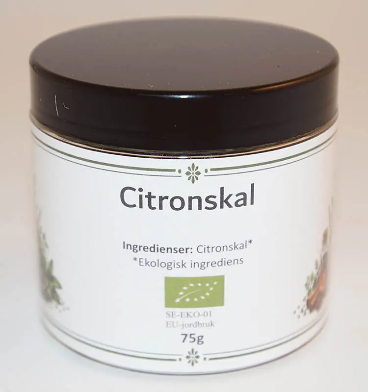 Lemon peel BIO in PET jar 100g black lid
