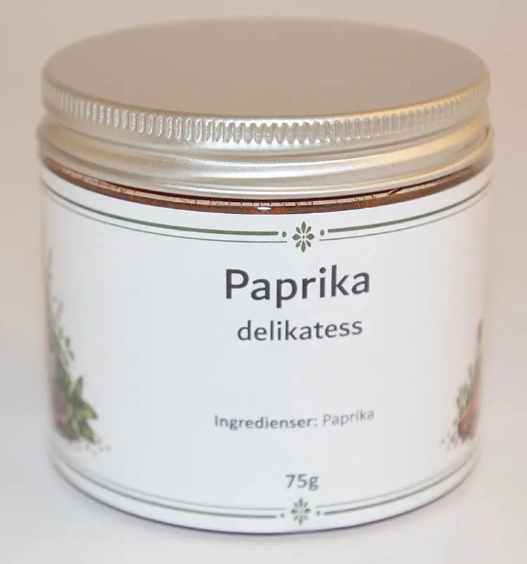 Paprika delikatess i PET-burk med silver lock 75g