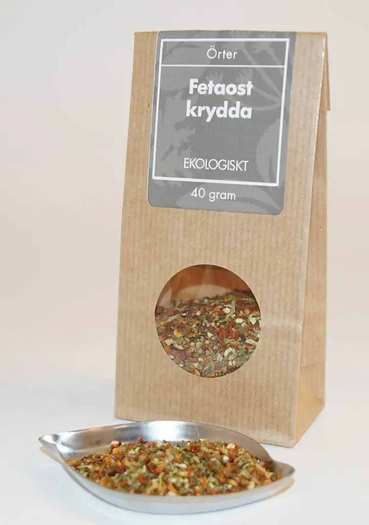 Fetaostkrydda EKO brun påse med fönster 40g