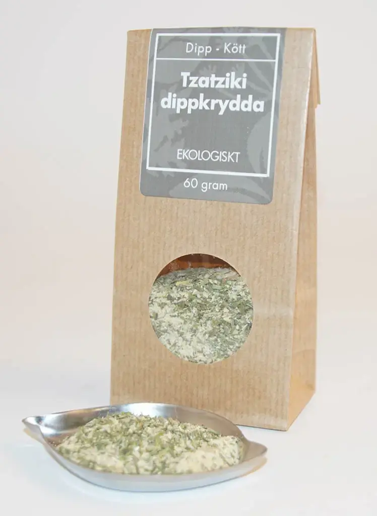 Organic Tzatziki dip, brown bag with window, 60g