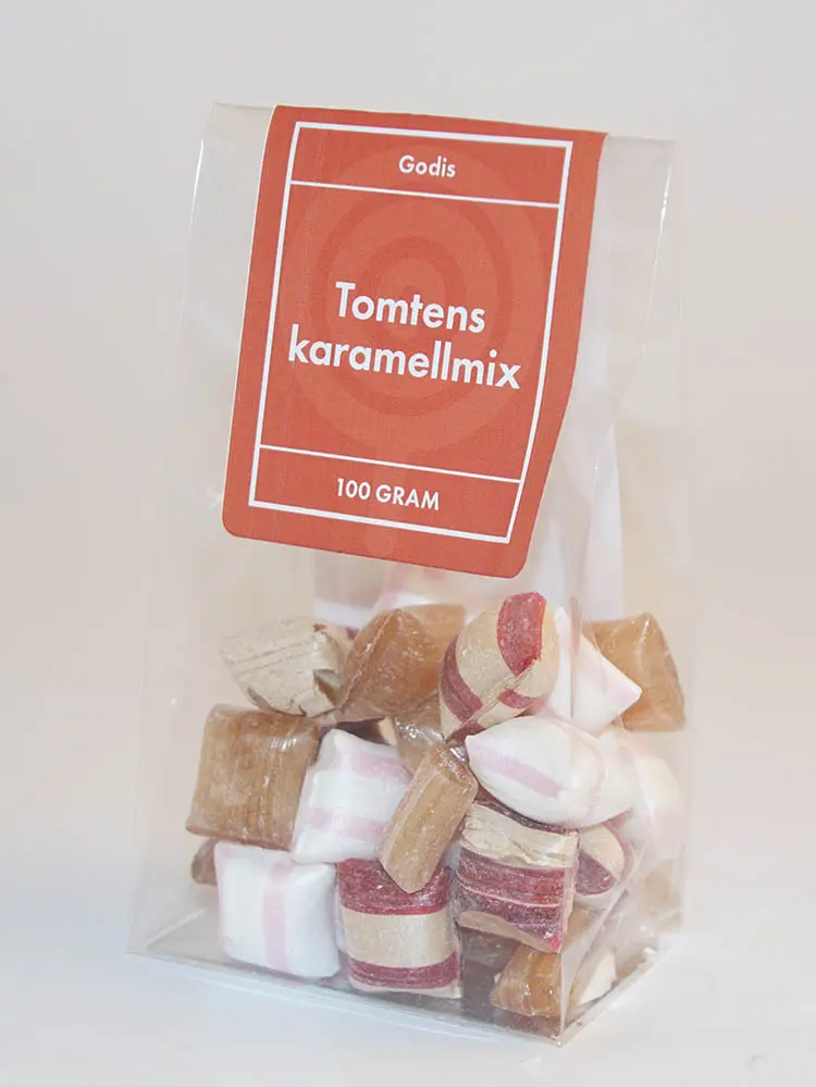 Tomtens karamellmix i ståpåse 100g