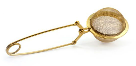 Teboll tång guldfärgad 50mm