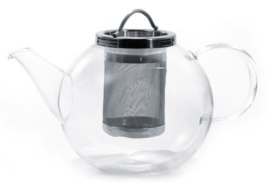 Glass teapot with steel insert 1 litre