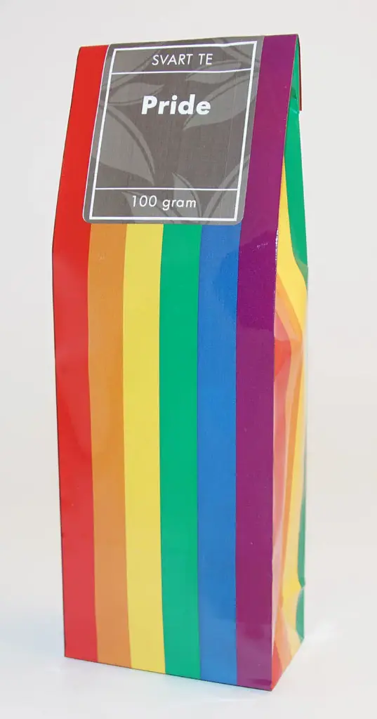 Pride svart te fp i regnbågspåse 100g
