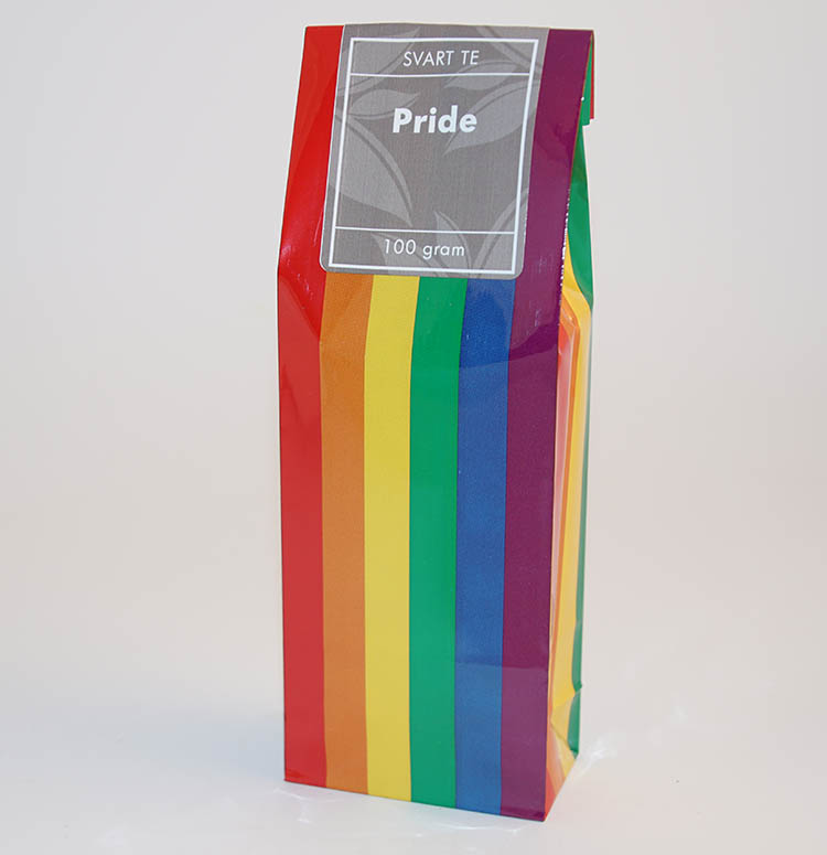Pride svart te fp i regnbågspåse 100g
