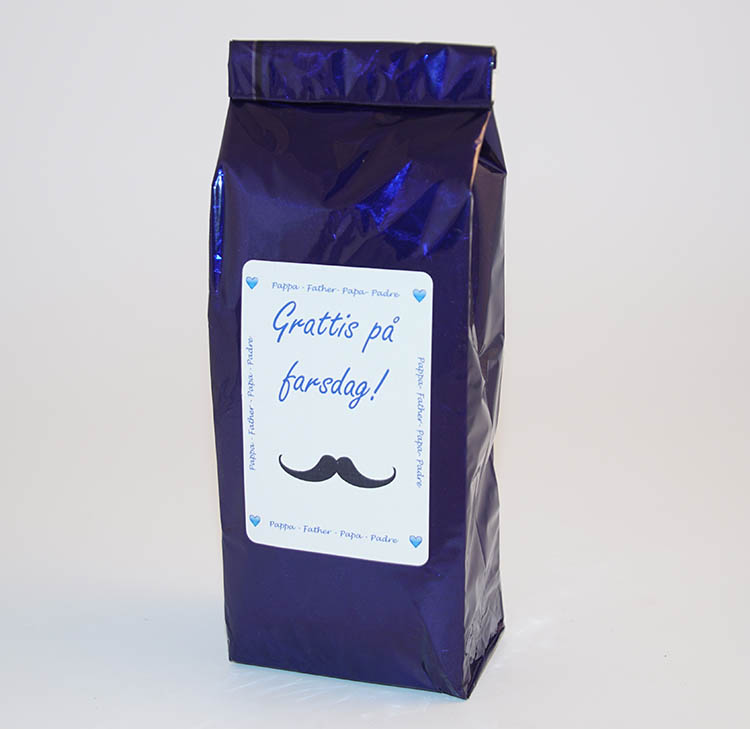 Fars dags te fp mustach etikett 100g