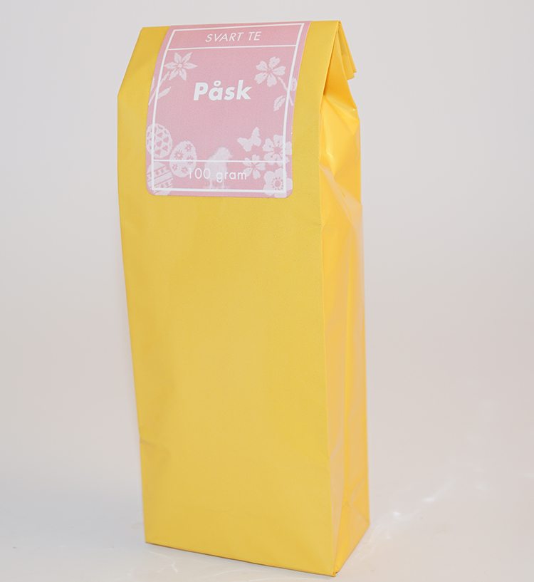 Easter black tea pack in yellow glossy bag 100g