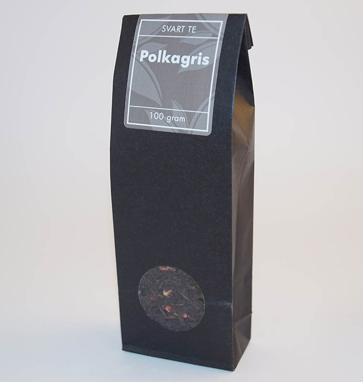 Polkagris candy cane black tea pack 100g
