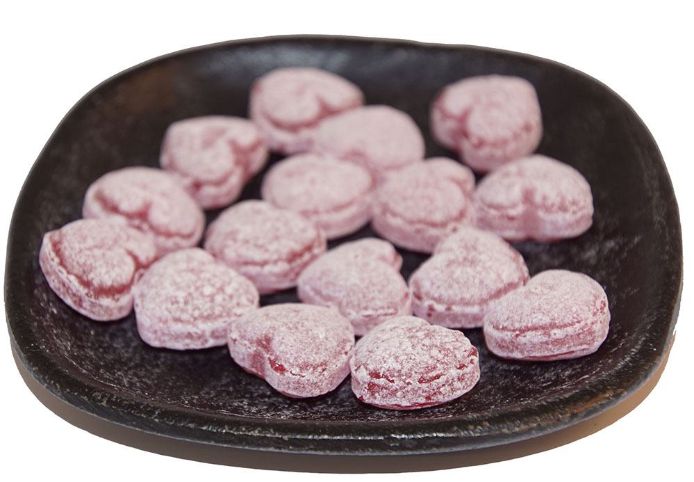 Hearts with mulled wine flavour herbal candies bulk 1kg