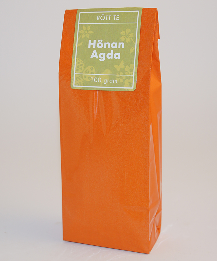 Hönan Agda red tea pack in orange glossy bag 100g