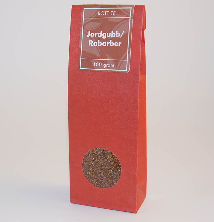 Strawberry/rhubarb red tea pack 100g