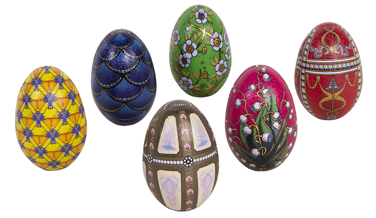 Fabergeägg 54x81mm 6 sorterade mönster