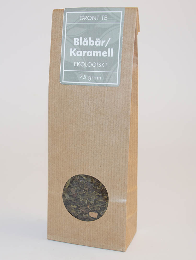Blueberry/caramel ORGANIC green tea pack 75g