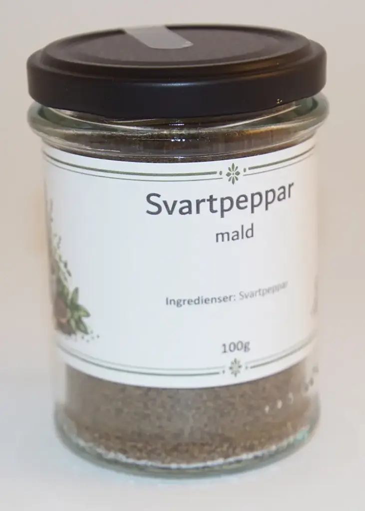 Black pepper ground 100g in glass jar