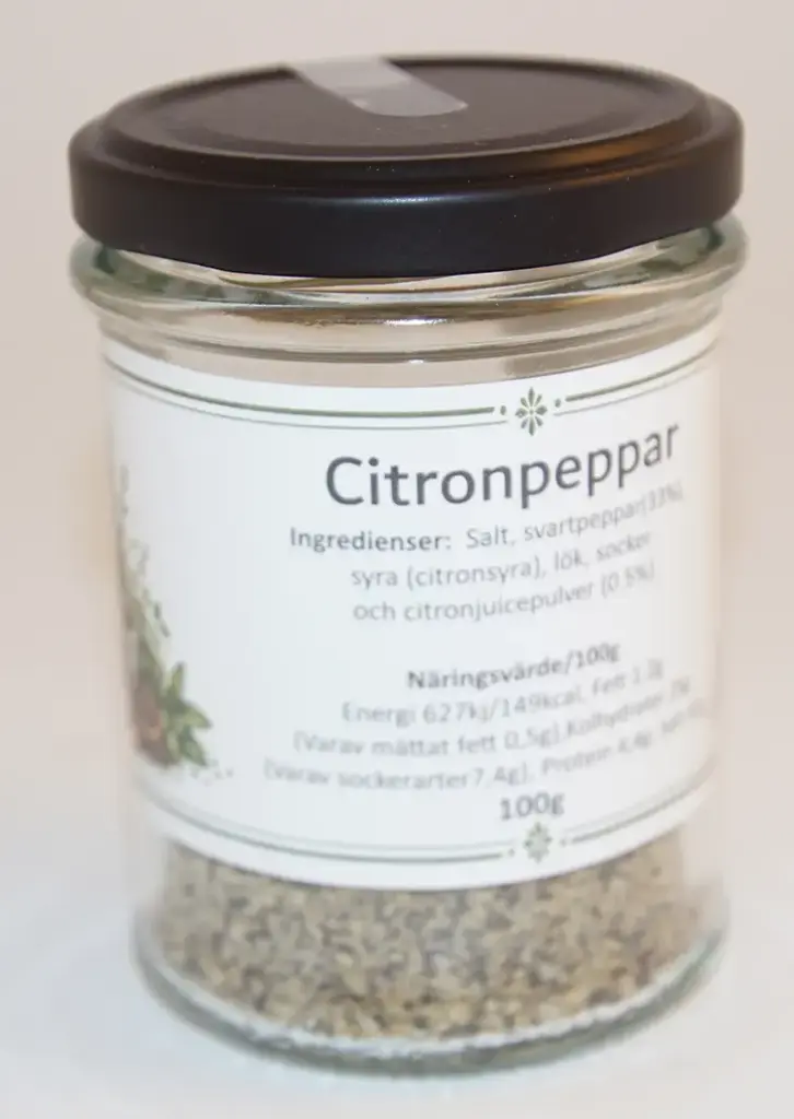 Citronpeppar 100g i glasburk