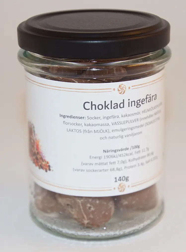 Chocolate ginger candle in glass jar 140g