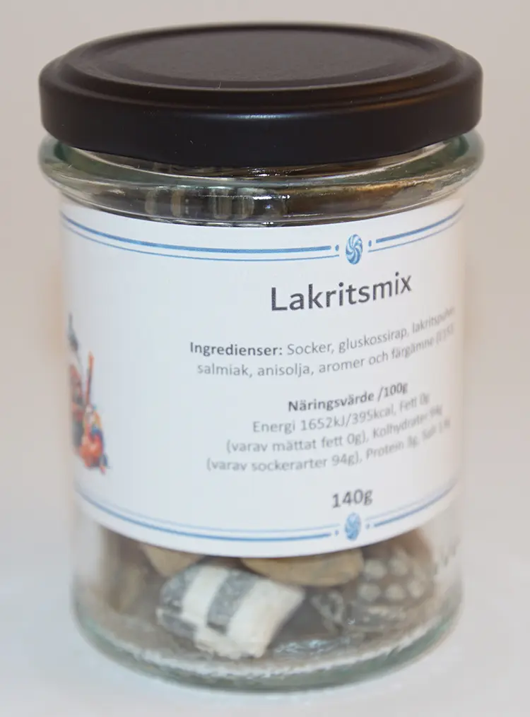 Lakritsmix i glasburk 100g