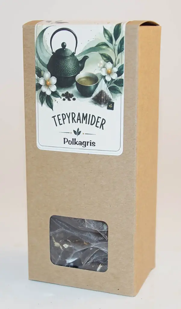 Pyramid tea Polkagris candy cane black in box