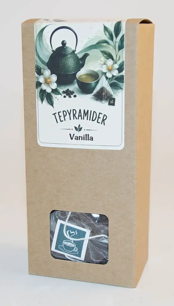 Pyramidte vanilla svart i kartong