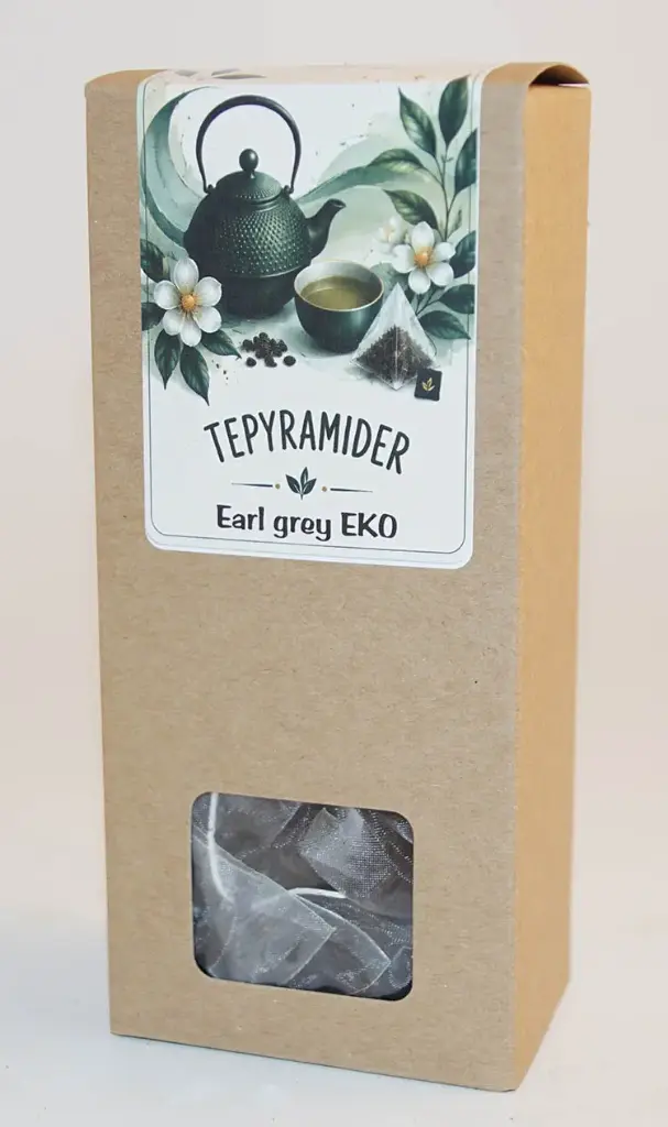 Pyramidte Earl grey EKO svart i kartong