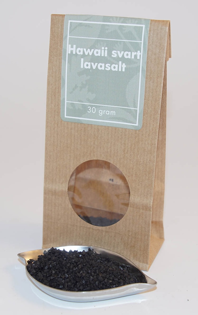 Hawaii Black Lava salt brown bag with window 30g