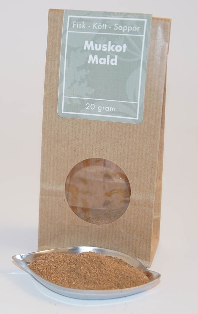 Nutmeg ground brown bag with window 20g