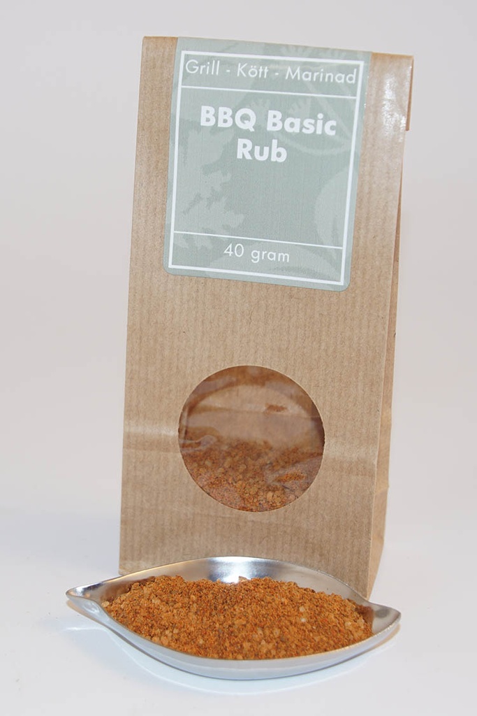 BBQ Basic Rub brun påse med fönster 40g