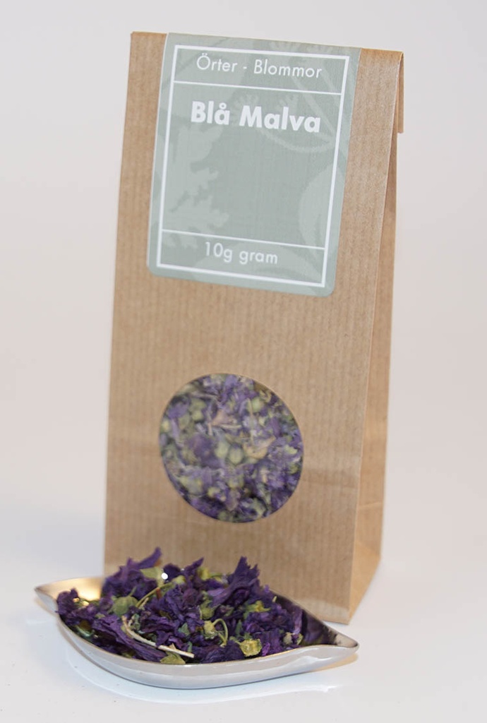 Blue mallow brown bag with window 10g