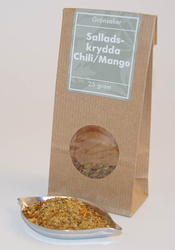Salladskrydda chili/mango brun med fönster 25g