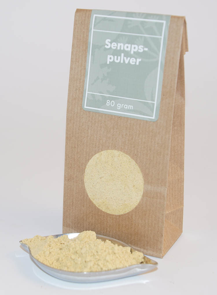 Mustard powder yellow brown bag with window 80g