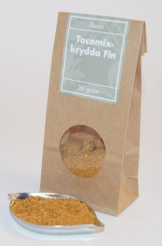 Tacomix-krydda fin brun påse med fönster 30g