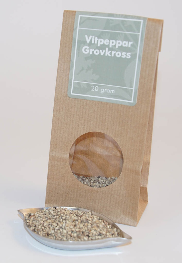 White pepper coarse-crushed brown bag window 20g