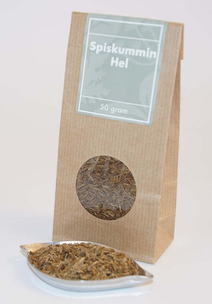 Spiskummin hel brun påse med fönster 50g