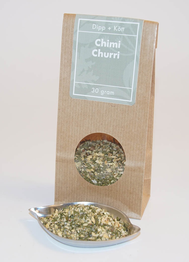 Chimi Churri brun påse med fönster 30g