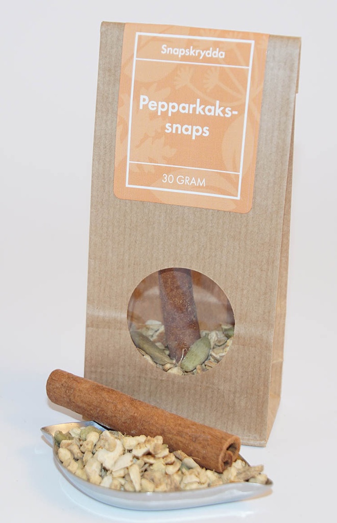 Pepparkaks snaps brun påse med fönster